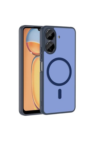 Microsonic Xiaomi Poco C65 Compatible Case Magsmoke Neo Navy Blue