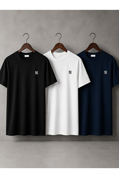 yx yustex sport Unisex 3-pack T-shirt με στάμπα NY Oversize Single Jersey Com...