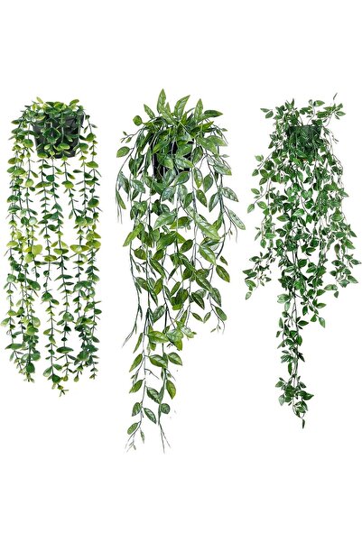 SKY TOUCH Sky-Touch 3-piece Potted Artificial Plant Set, Green Artificial Pla...