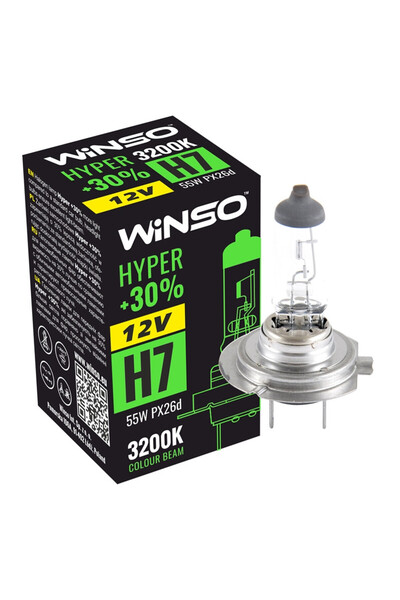 Winso Bec Халоген Хипер +30% H7 - 12V, 55W PX26d ●   3200K