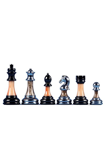 Sunrise Chess & Games 3.5 inch metalized chess pieces with "stone" shaft - heavy