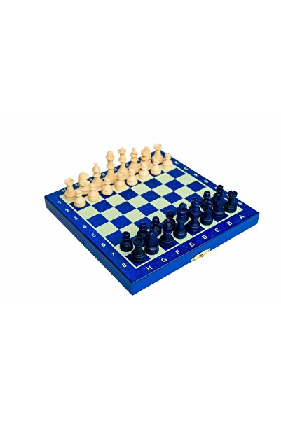 Sunrise Chess & Games Mini șah din lemn MAGNETIC (20cm) - albastru