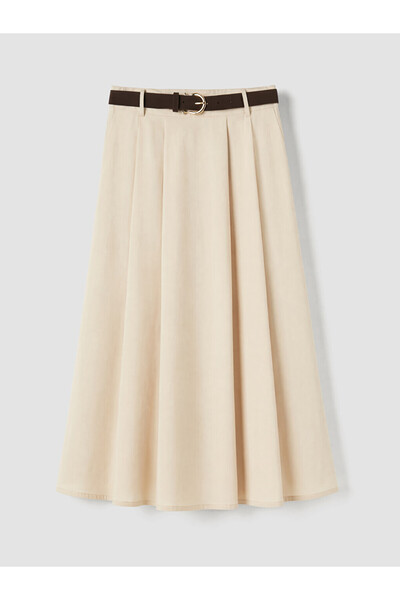 LC Waikiki Rmz Gi̇yi̇m Farkiyla Belted Pleated A-Line Skirt