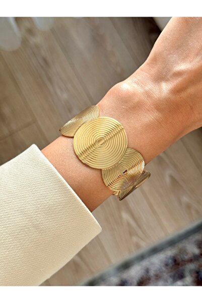 YOUES JEWELRY سوار نسائي من الفولاذ 316L بتصميم قيد سميك قابل للتعديل