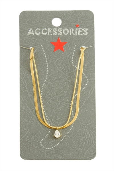 Marsilyan Luxury Steel Anklet with Drop Zircon Stones Elk-Bjtieg