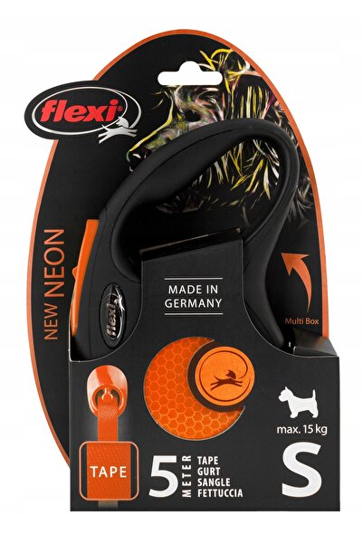 Flexi Smycz New Neon S (5 m - 15 kg) Portocaliu-negru