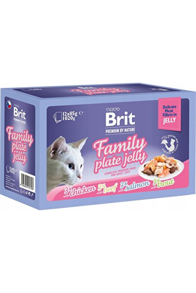 Brit Hrană pentru pisici Pouch Jelly Fillet Family Plate Mix de arome (12 x 8...