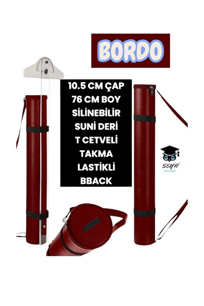 SEYFİKİRTASİYE PROJE TÜPÜ 10.5 CM ÇAP 76 CM BOY SİLİNEBİLİR SUNİ DERİ T CETVE...
