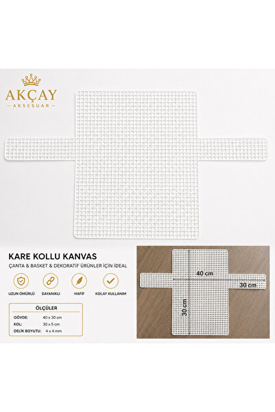 Akçay Aksesuar 36X40 Canvas Bag with Square Handles