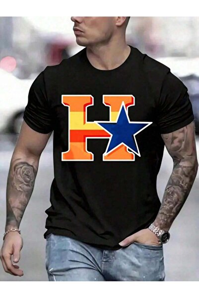 KYMC07 Unisex New Fashionable Casual Houston-Baseball-H-Star-Friends-Gift-T-S...