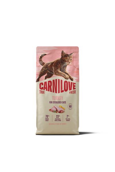 Carnilove طعام جاف للقطط المعقمة بنكهة الديك الرومي من TRUE FRESH، 6 كجم