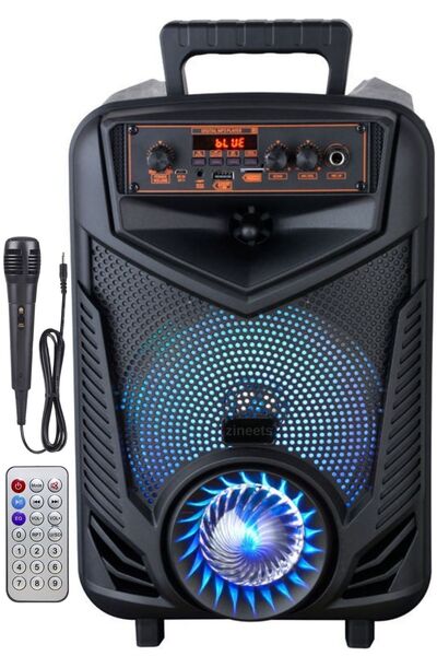 Empressco Işıklı Büyük Boy Taşınabilir Bluetooth Hoparlör, Karaoke ve Radyolu...