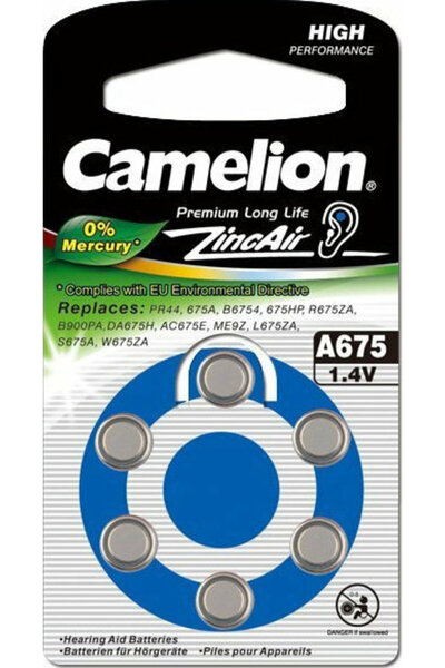 CAMELİON Μπαταρίες ακουστικών βαρηκοΐας 675 1.4V 6 τεμάχια
