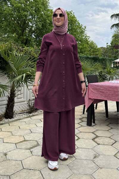 Rabia Şamlı Езги Костюм с панталон Бордо
