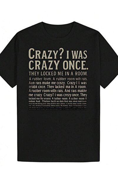 799 Men Navy Blue Crazy Was Once Graphic T-Shirt Humorous Rubber Room Story C...