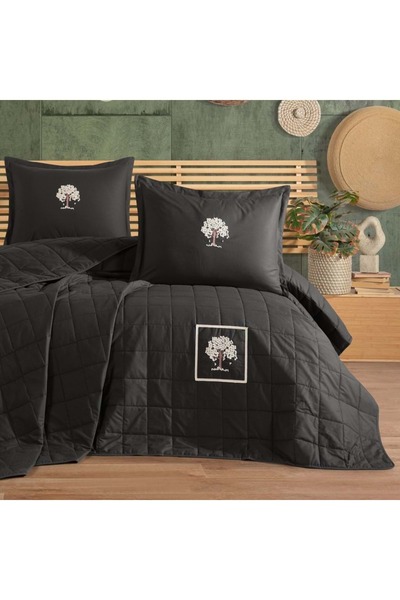 Clasy Verra Embroidered Double Bedspread Smoked