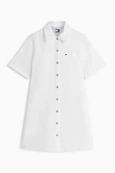 Tommy Hilfiger Tjw Women's Ribbed A-Line White Dress