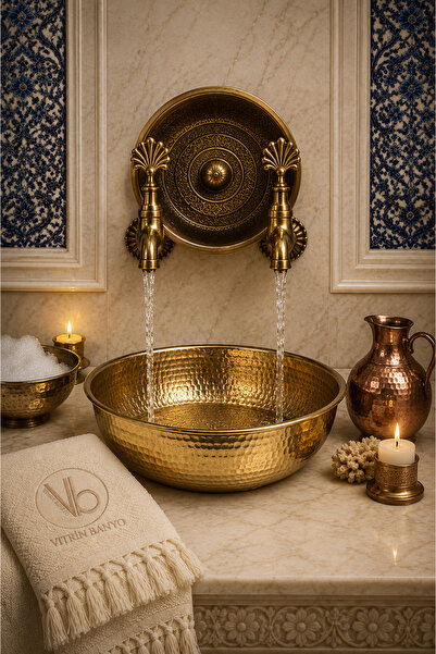 vb vitrinbanyo Tavroz Kurna Faucet Set Brushed Antique Kurna Set 2 Pieces Ant...
