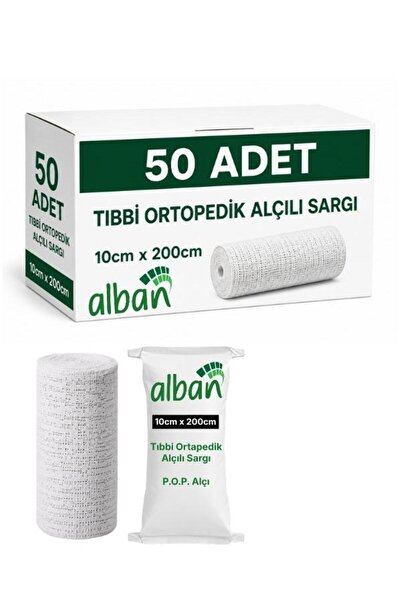 Alban 10 cm x 2 m Alçılı Sargı Bezi Ortopedik Medikal Alçı Bandaj POP Toptan ...
