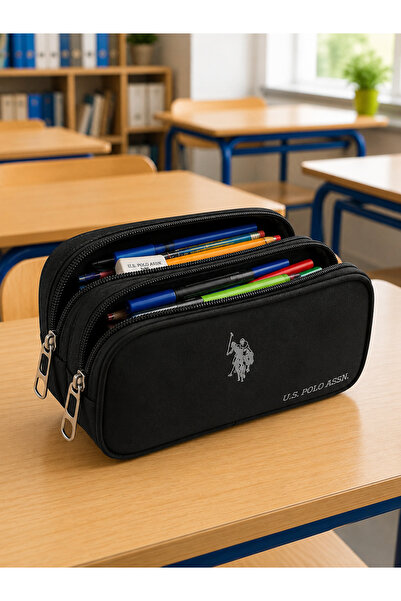 U.S. Polo Assn. حامل أقلام ذو عينتين، علبة أقلام PLKLK26105