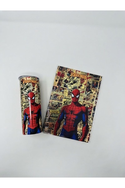 HOLOL A4 Size Metal Plaque and Spiderman Design Thermal Cup Set Printed Metal...