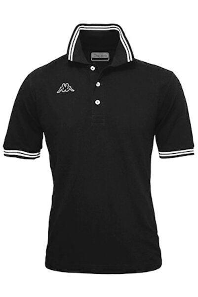 Kappa Tricou polo din bumbac pentru bărbați, Kappa, LOGO MALTAX 5 MSS, Negru,...