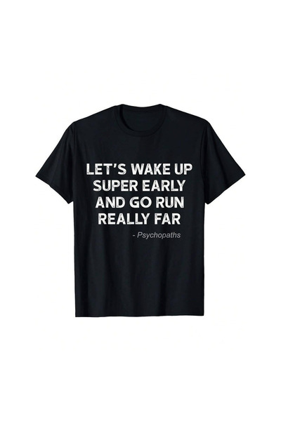 799 Humorous "Early Bird Long Run" T-Shirt 2026 Fashionable Printed Casual St...