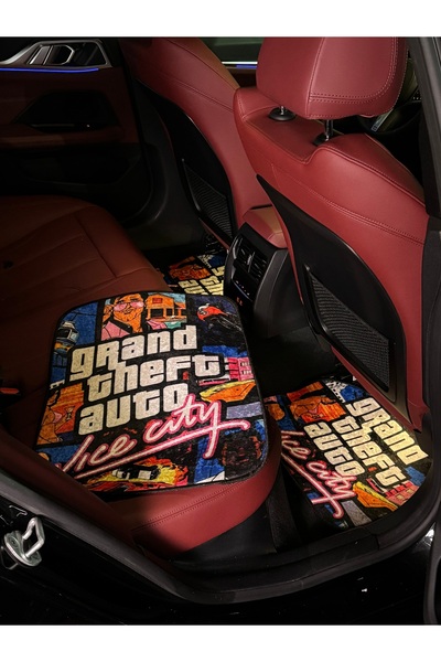 Autozen Vice City Halı Model Premium Oryantal Desenli Universal Oto Paspas Seti