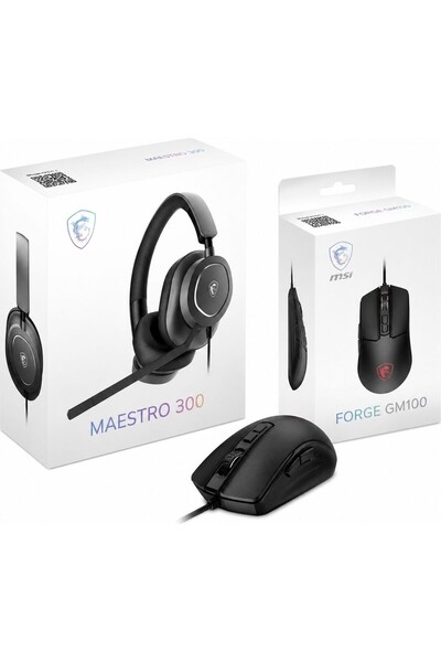 MSI Maestro 300 Oyuncu Kulaklığı + Forge GM100 Oyuncu Mouse Seti