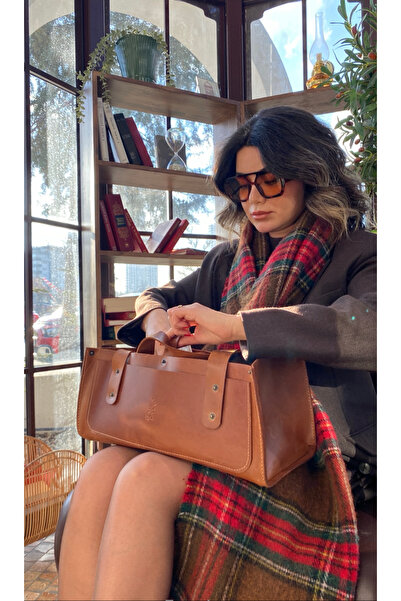 Fi Leather Atelier Fi Leather Cutebag Kadın Taba Hakiki Deri El Ve Omuz Çanta...