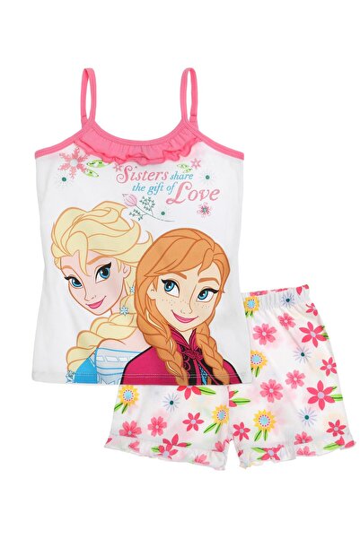 Disney Frozen Pijama albă 4-10 ani cu print foto de calitate, tricot single 1...