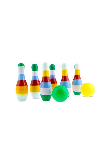 OEM Set de jucării colorate pentru bowling - 6 pinuri, 2 bile (17cm/7cm)