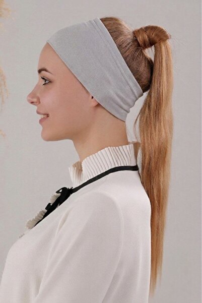 Melodi Scarf Women's Hijab Magic Adhesive Non-Slip Bandana Sports Cap Light Gray
