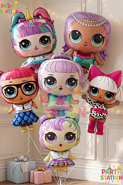 Parti Station Lol Doll Balloon Set 6 Pieces Lol Dolls Foil Balloon
