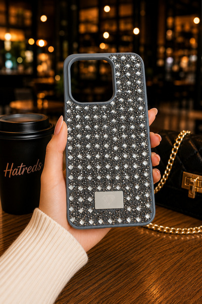 Hatreds Infinix Hot 50i Uyumlu Kristal Görünümlü Parlak Taşlı Telefon Kılıfı