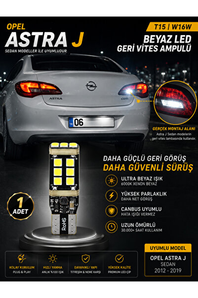 DuoLight Opel Astra J Sedan Uyumlu T15 W16W Beyaz LED Geri Vites Ampulü Canbu...