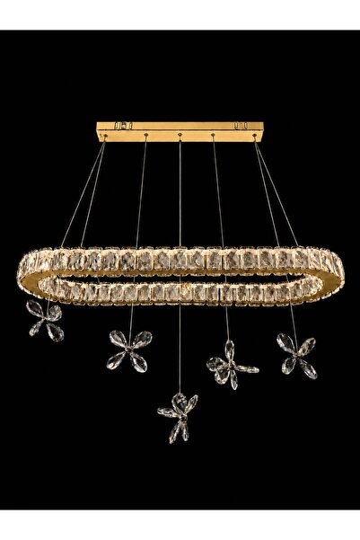 RSCOLLECTIONS Florenza Yemek Masası , Mutfak , Salon Oval Taşlı Led Avize
