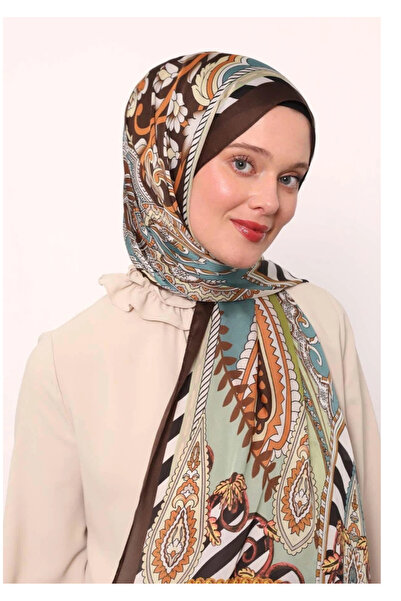 Levidor Dark Brown Striped Indian Silk Shawl