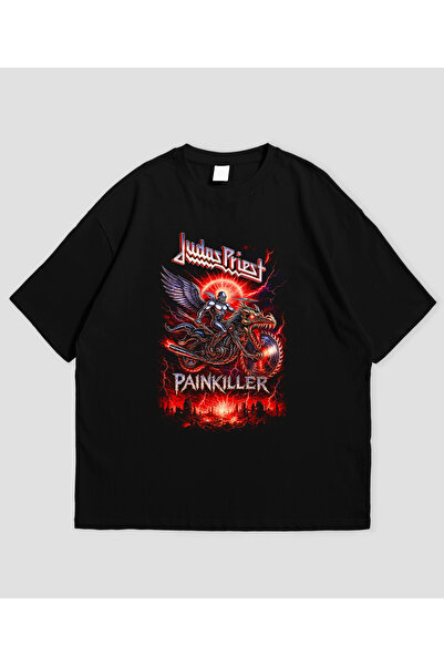 Grafftee Clothing Μπλουζάκι Judas Priest Painkiller με στάμπα, Unisex, Oversize