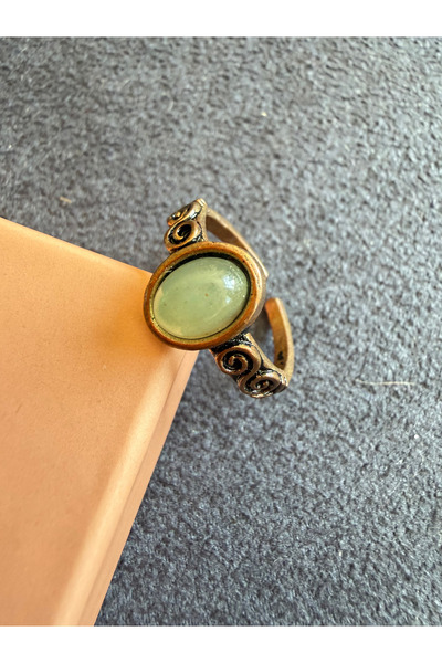 zadenza gold Adjustable size natural stone pure copper ring antique model cop...