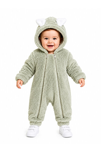 Chicsy Baby بدلة أطفال من ويلسوفت بسحّاب مزدوج على شكل أذني أرنب لطيفة، بغطاء...