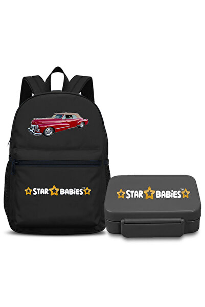 STAR BABiES 2- Piece School Bag Combo Set Specious Retro Car Printed Backpack...