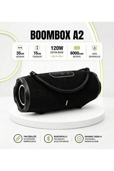 TUX Boombox A2 120W Taşınabilir Kablosuz Bluetooth Hoparlör Büyük Ses Bombası