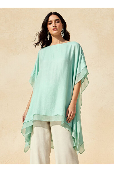 FAV ASYMMETICAL MAXI CREPE TOP
