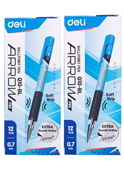 Deli Ball Point Pen Arrow PRO 0.7Mm Pack of 2x24pcs Blue, EQ10-BL