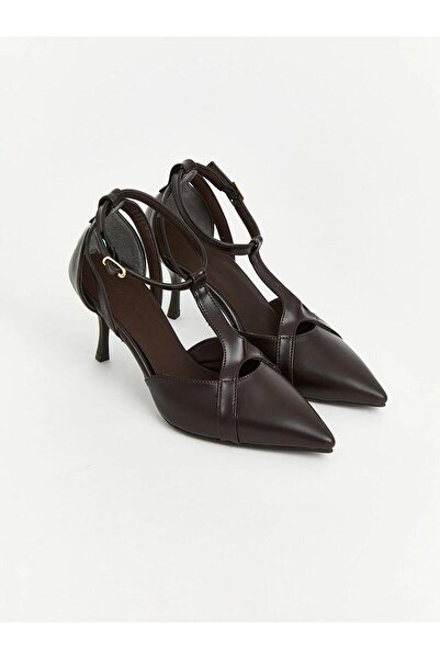 LC Waikiki T-Strapped Pointed Toe Women's Heeled Shoes (W6)