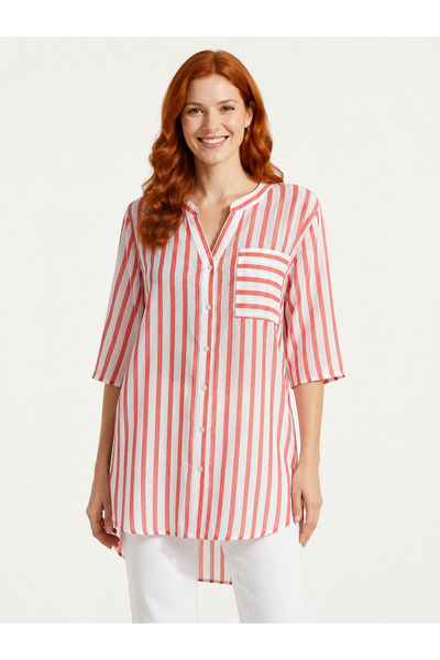 Neden Tekstil Women's Striped Long Relax Fit Shirt