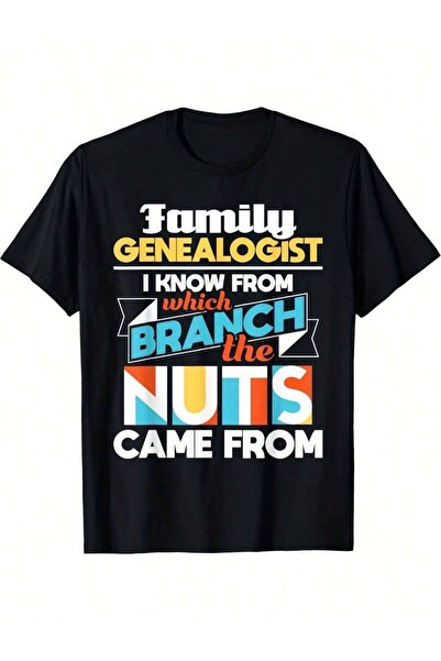 9TAY Men's Family Genealogist T-Shirt - 100% Cotton 180gsm Loose Fit Retro An...