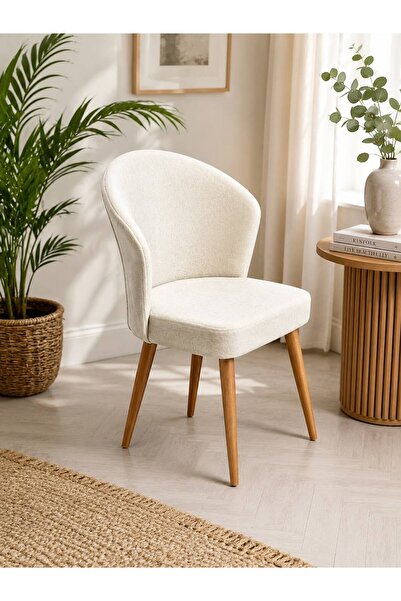 Karlı Home KARLIHOME Babyface Yönsüz Kumaş Ceviz Ahşap Ayaklı Modern Yemek Od...