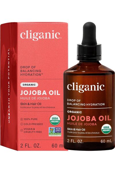 Cliganic زيت الجوجوبا العضوي المعتمد من وزارة الزراعة الأمريكية، نقي 100%، مع...